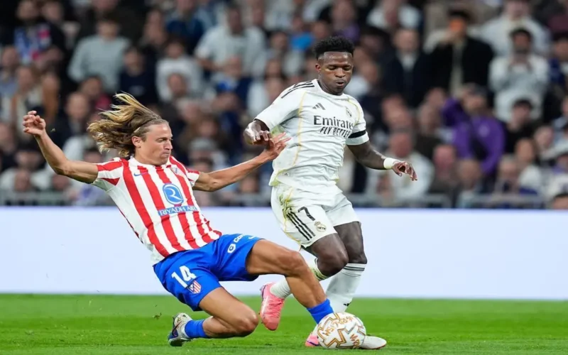 فينيسيوس جونيور يضيف الهدف الثالث لريال مدريد في شباك أتلتيكو مدريد بتسديدة رائعة